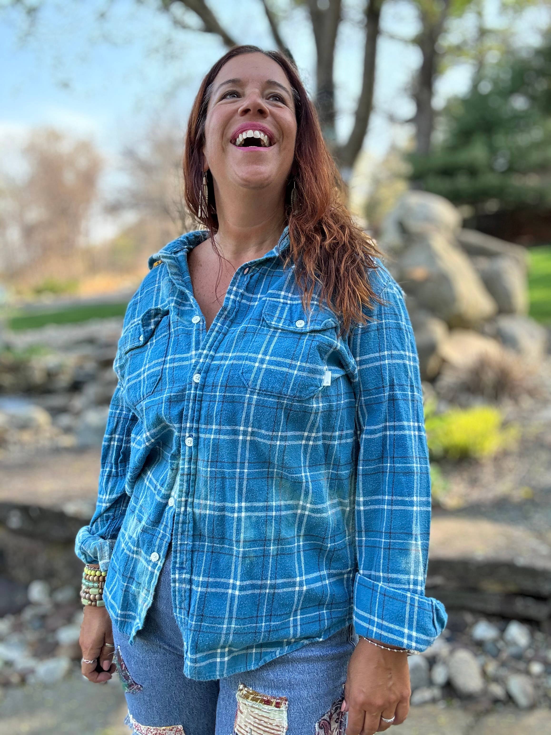 Slightly Distressed - Wholesale Button Down Shirt - Women's - Slightly Distressed Flannels 21