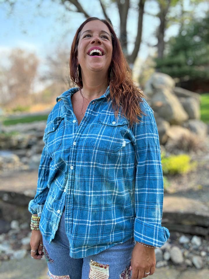 Slightly Distressed - Wholesale Button Down Shirt - Women's - Slightly Distressed Flannels 21