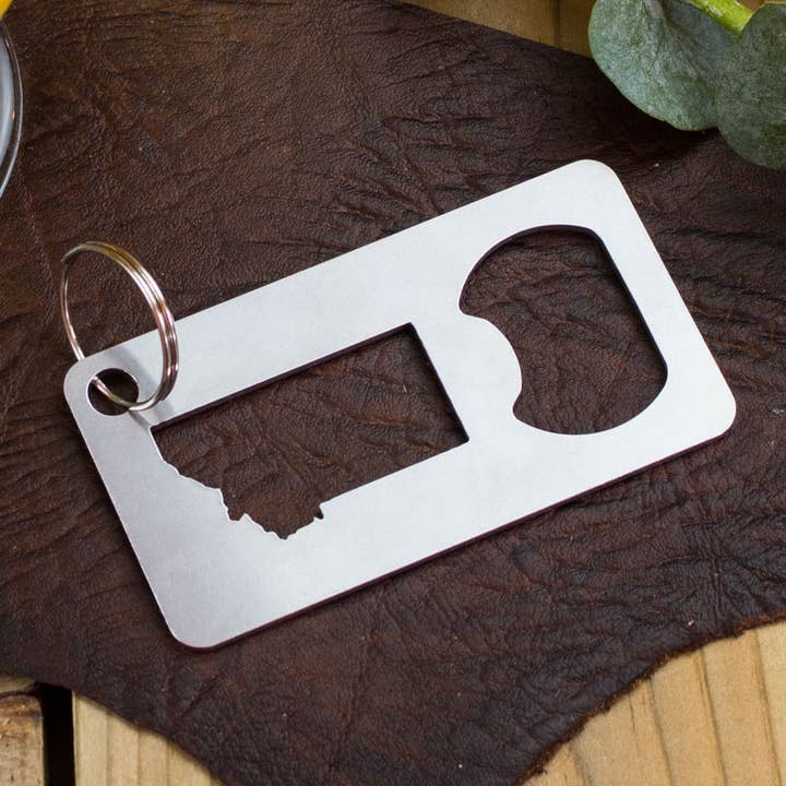 Presente para abridor de garrafas de cerveja em aço inoxidável Montana State por atacado de Iron Maid Art