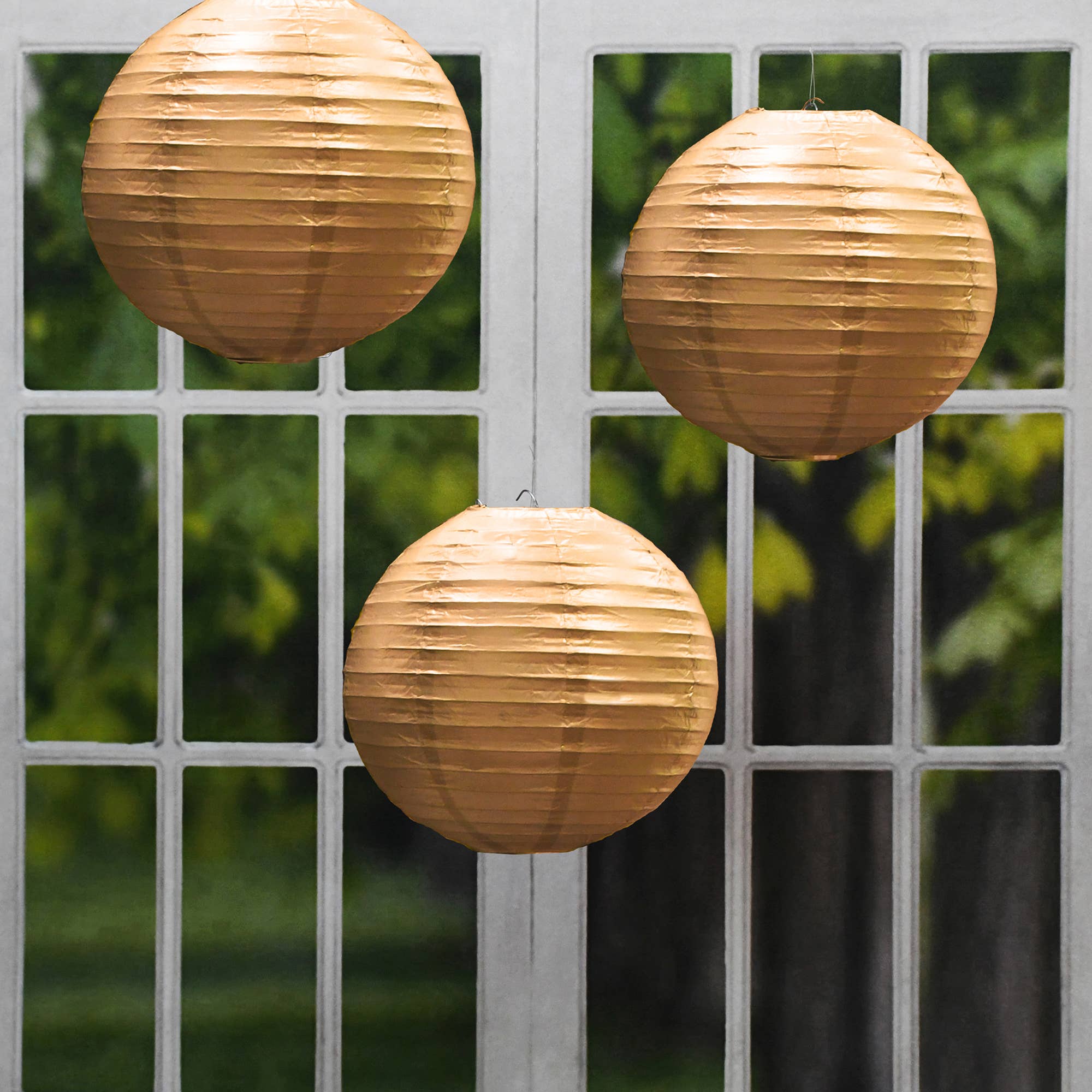 LumaBase - Wholesale Lantern - Round Paper Lanterns, Gold1