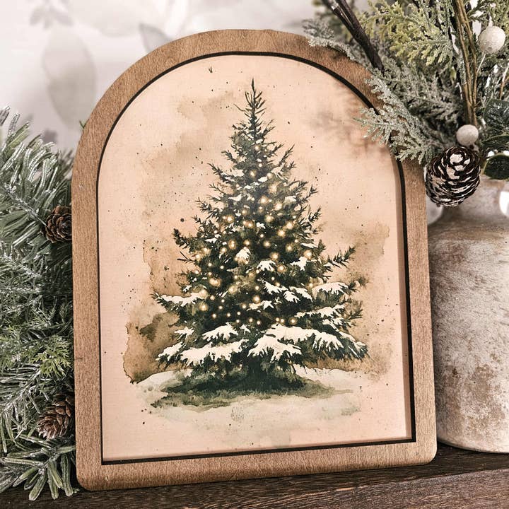 Arch Snowy Tree Framed Art for wholesale by BD Lasers INC.