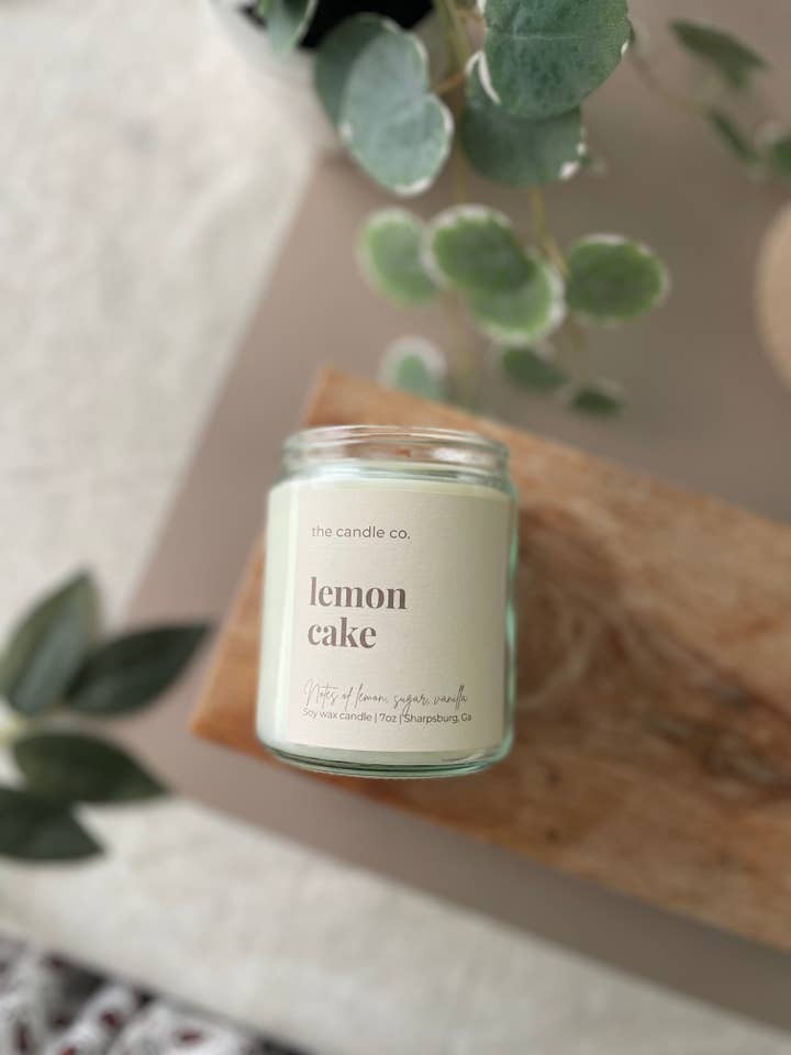 Bolo de Limão - 7oz. Vela de Soja Frasco de Vidro por atacado de The Candle Collective