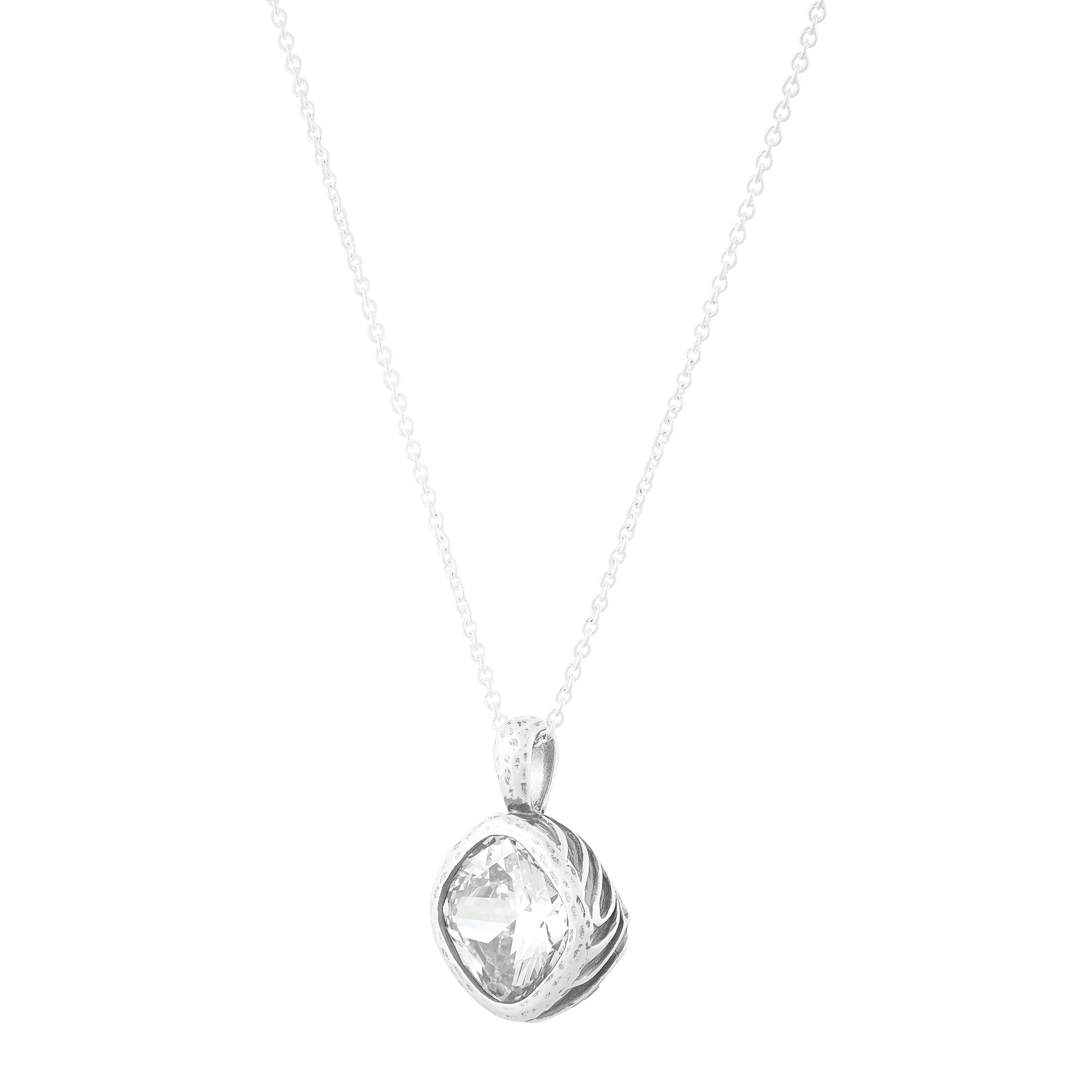 Blanc Collier à pendentif Silpada « You're My Rock » en argent sterling avec zircone cubique en vente sur Faire1