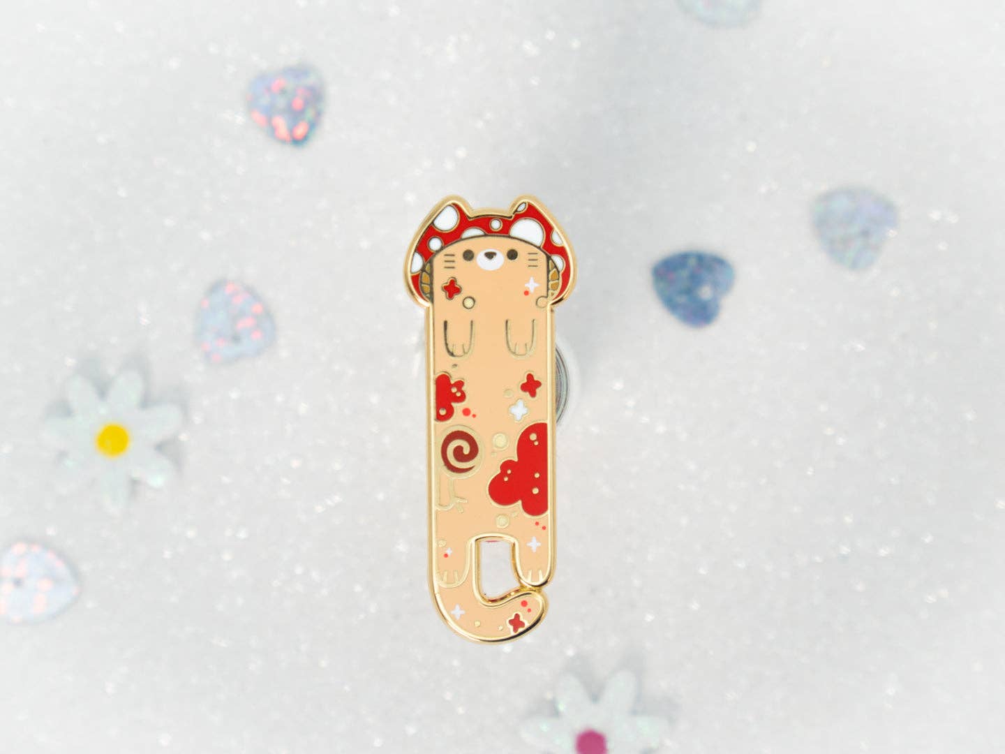 Sparkles in the Wild - Wholesale Lapel Pin/Button - Fungi Cat Pins - Whiskered Longers Collection2