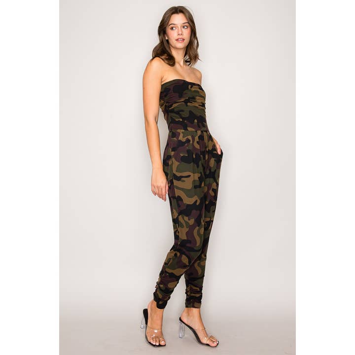 Popular 21 - Wholesale Jumpsuit - Women's - Printed Straplesss High Waist Jumpsuit4