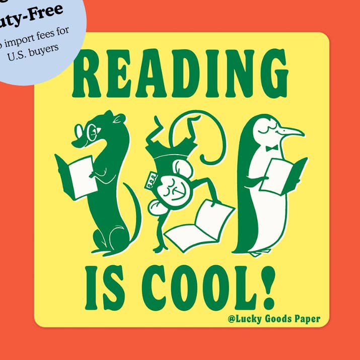 Lesen ist cool – Matte Vinyl-Aufkleber für den Großhandel von Lucky Goods Paper