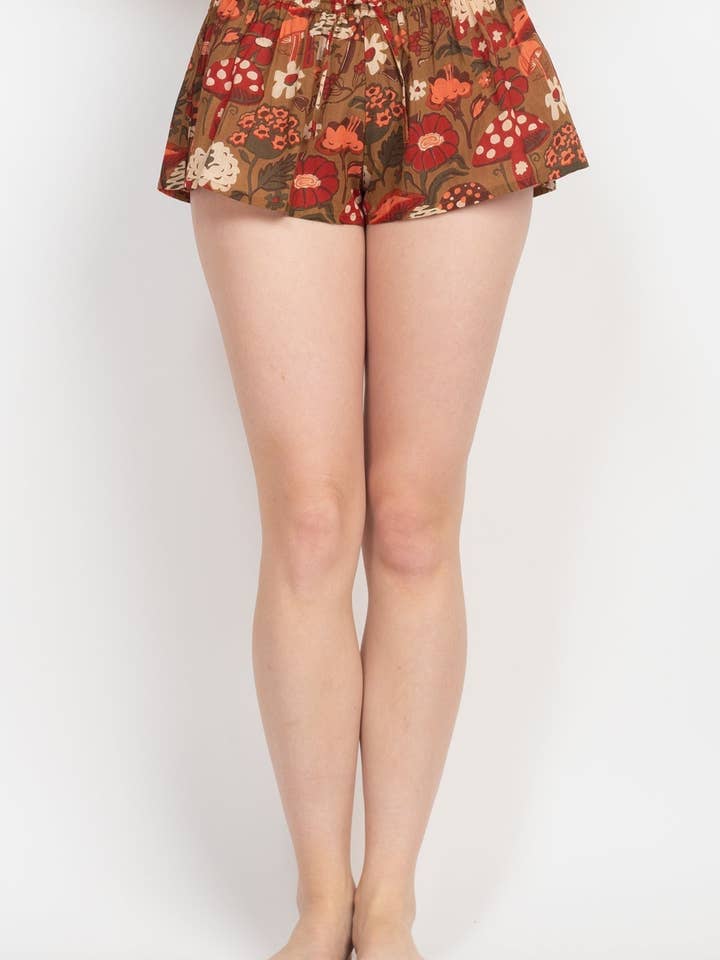 Mushroom Print Beach Shorts for wholesale by Lakhays Collection Inc.