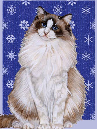 Cat Ragdoll Christmas Cards Pack of 10 for wholesale by Pipsqueak Productions