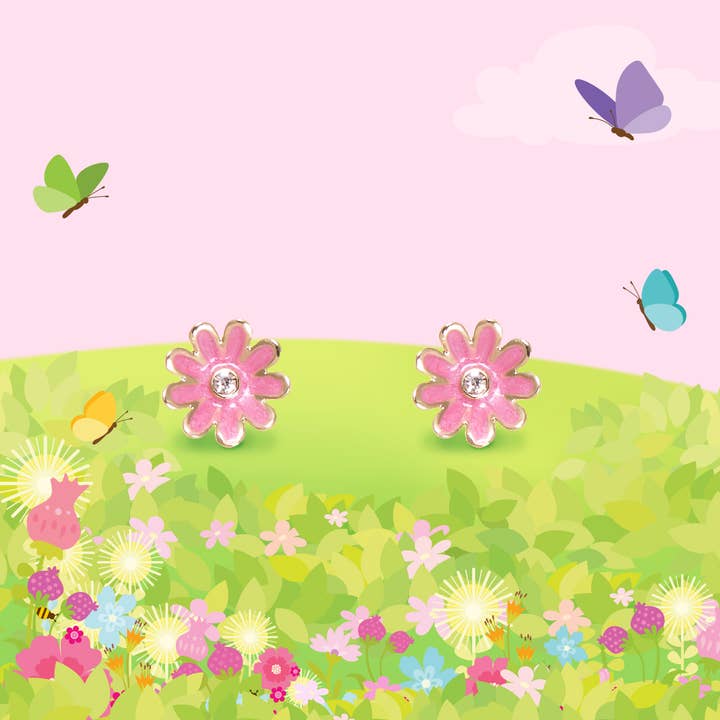 Girl Nation – Engroshandel Ørestikkere – Lyserøde Daisy Cutie Ørestikker