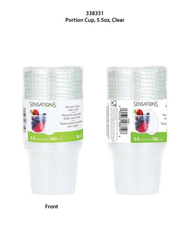 Bulk Party Decor - Wholesale Disposable Cup - Clear 5.5 oz Portion Cups with Lids, 16/Pkg3