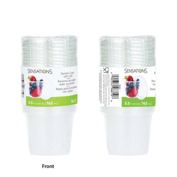 Bulk Party Decor - Wholesale Disposable Cup - Clear 5.5 oz Portion Cups with Lids, 16/Pkg3