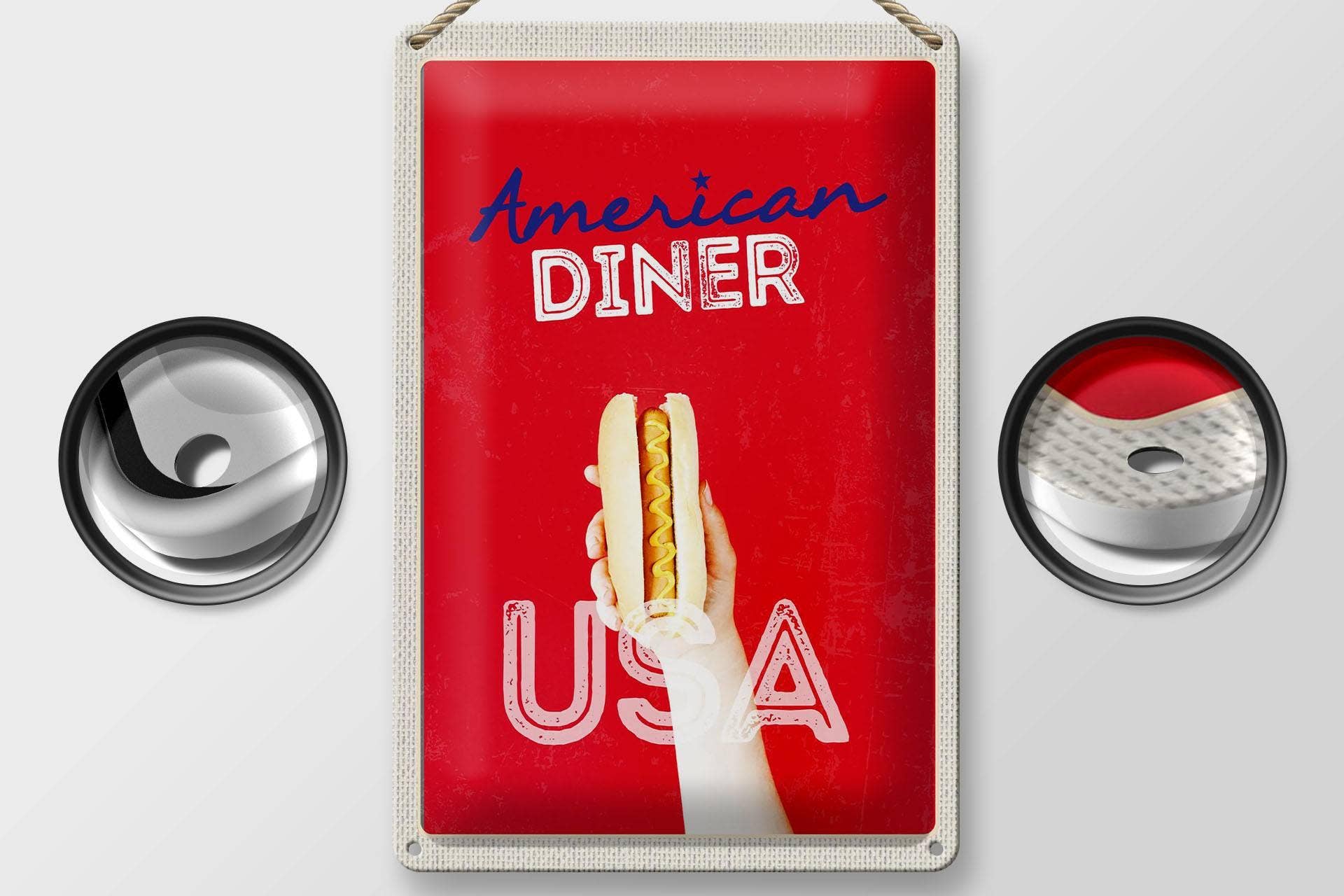 Femer - Wholesale Sign - Tin sign travel 20x30 cm America USA hot dog fast food dish sign tin sign1