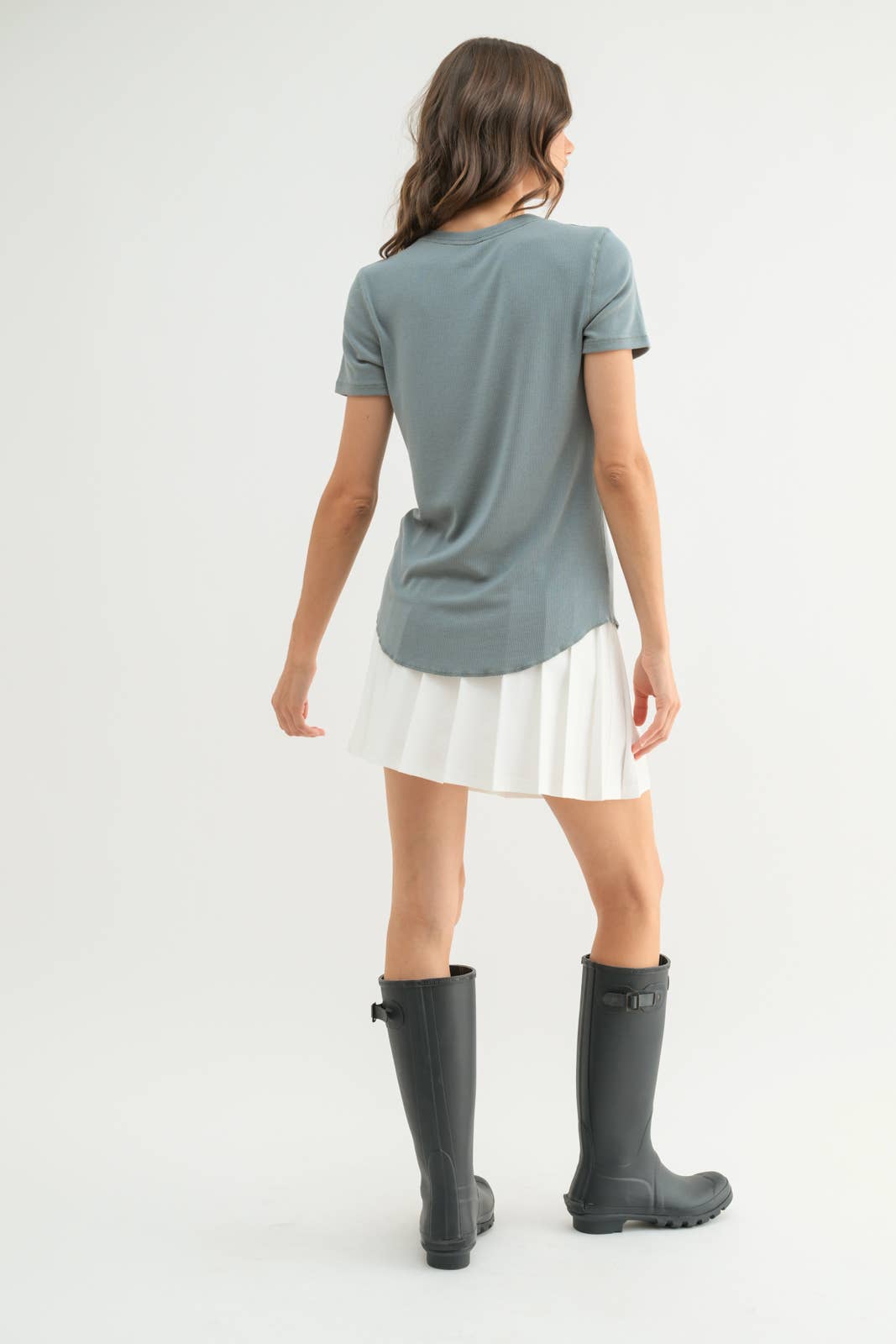 Wishlist Apparel – T-shirt – Mulher por atacado – Camiseta básica canelada de malha / WL18-171439