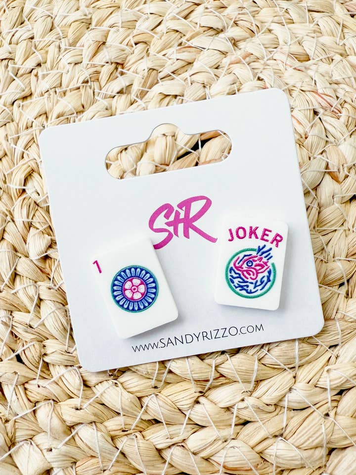 Joker Jewel Tone Mahjong Stud for wholesale by Sandy + Rizzo