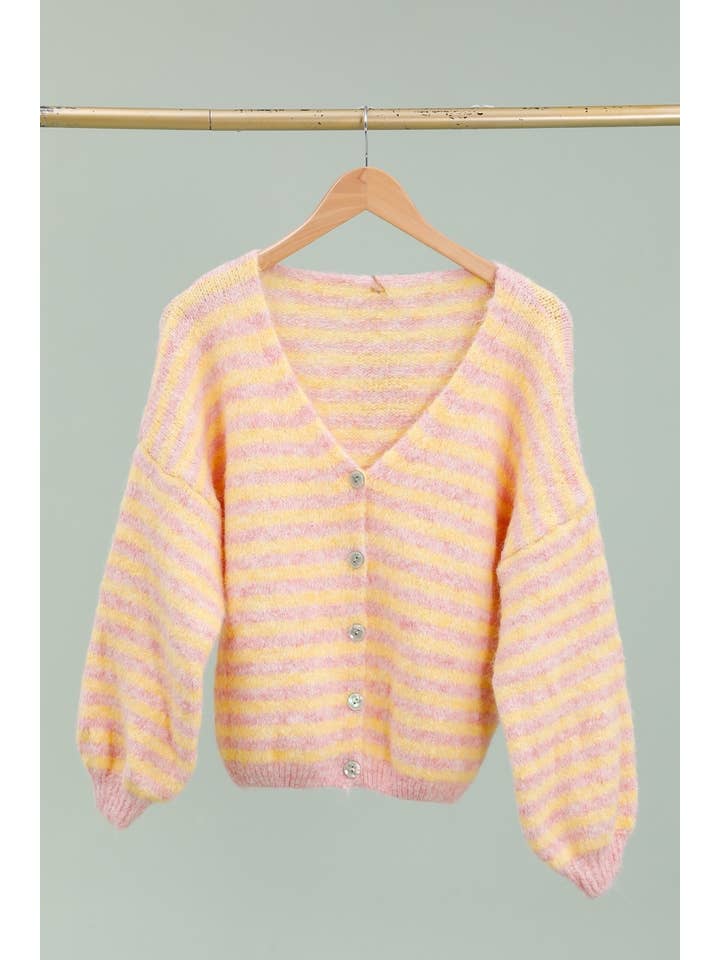 LÉA & LUC - Wholesale Cardigan - Women's - Striped cardigan REF. 5106241