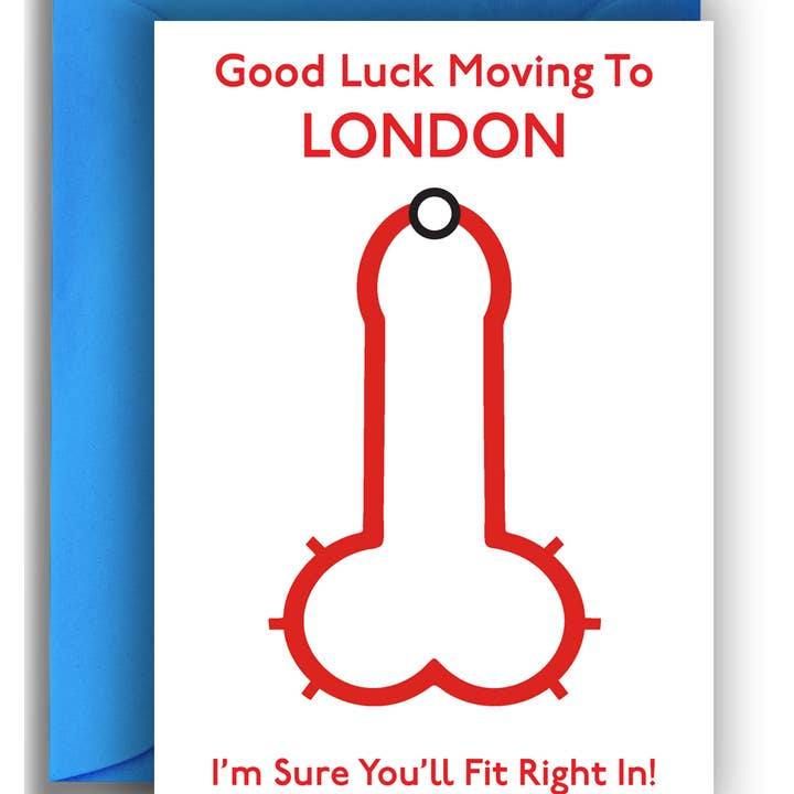 Moving to London - Funny Wordplay Housewarming Card for wholesale by Quite Good Cards