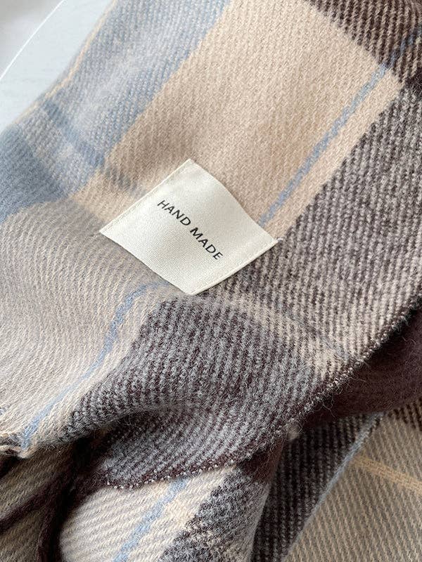 VividLux - Vendita all'ingrosso Sciarpa - Donna - Scialle&Sciarpa a Quadri a Righe con Nappe a Contrasto di Colore6