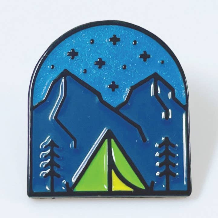 Night Camping Enamel Pin for wholesale by Fell