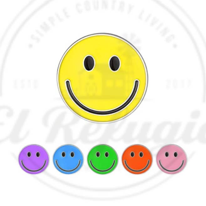 Happy Smiles Anstecknadeln aus Emaille für den Großhandel von El Refugio Homestead