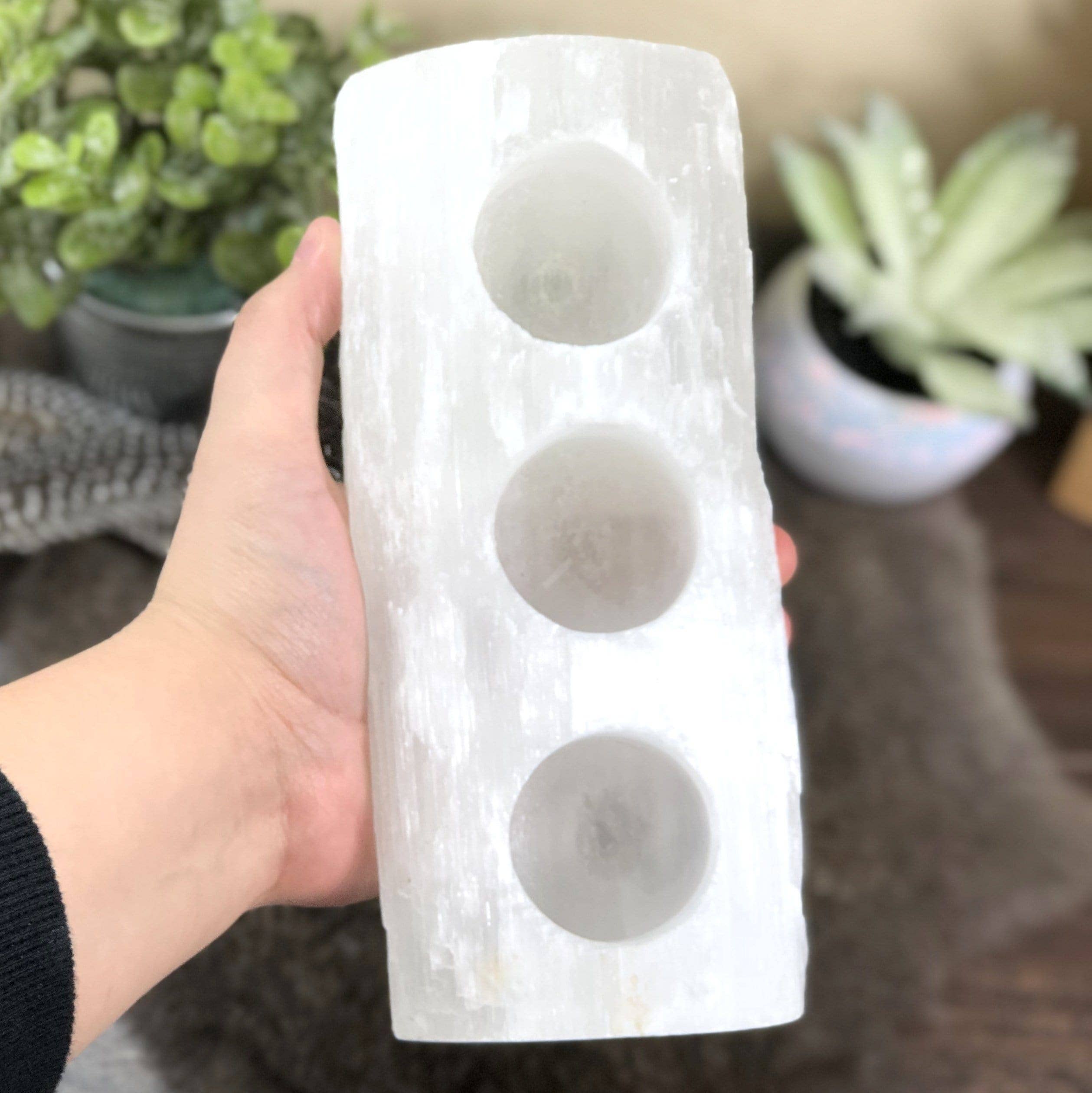 Rock Paradise - Wholesale Candle Holder - Crystal Selenite Candle Holder - 3 Votives2