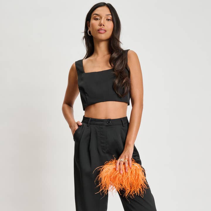 Moda Luxe - Wholesale Clutch Bag - Women's - Harlow Feather Evening Bag