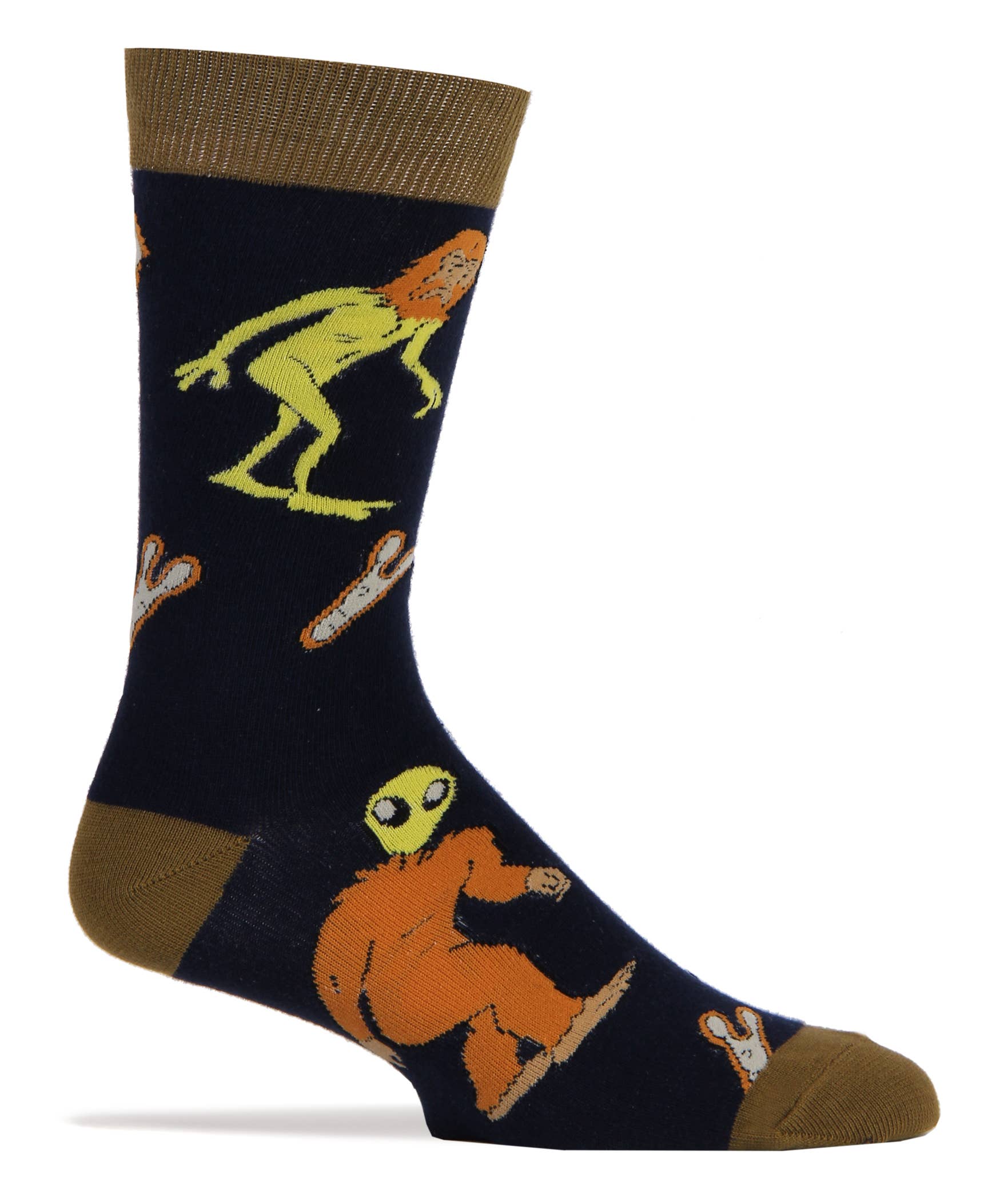 Oooh Yeah/Sock It Up/Oooh Geez Slippers - Wholesale Socks - Men's - Aliens Are A foot | Men's Funny Big foot Cotton Crew Socks1