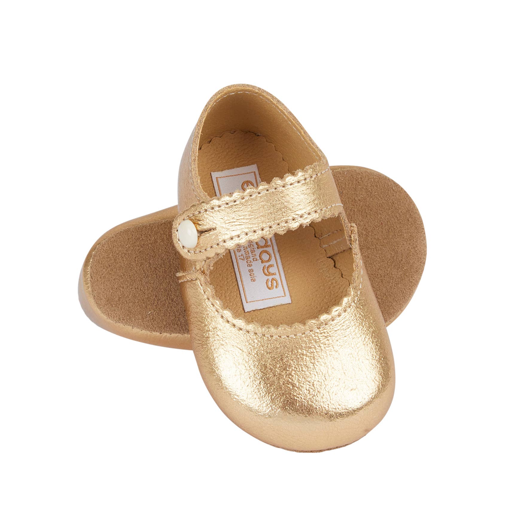 Early Days & Baypods – wholesale Cot shoes – Baby – Emma Early Days leather bar shoe, button fastening10