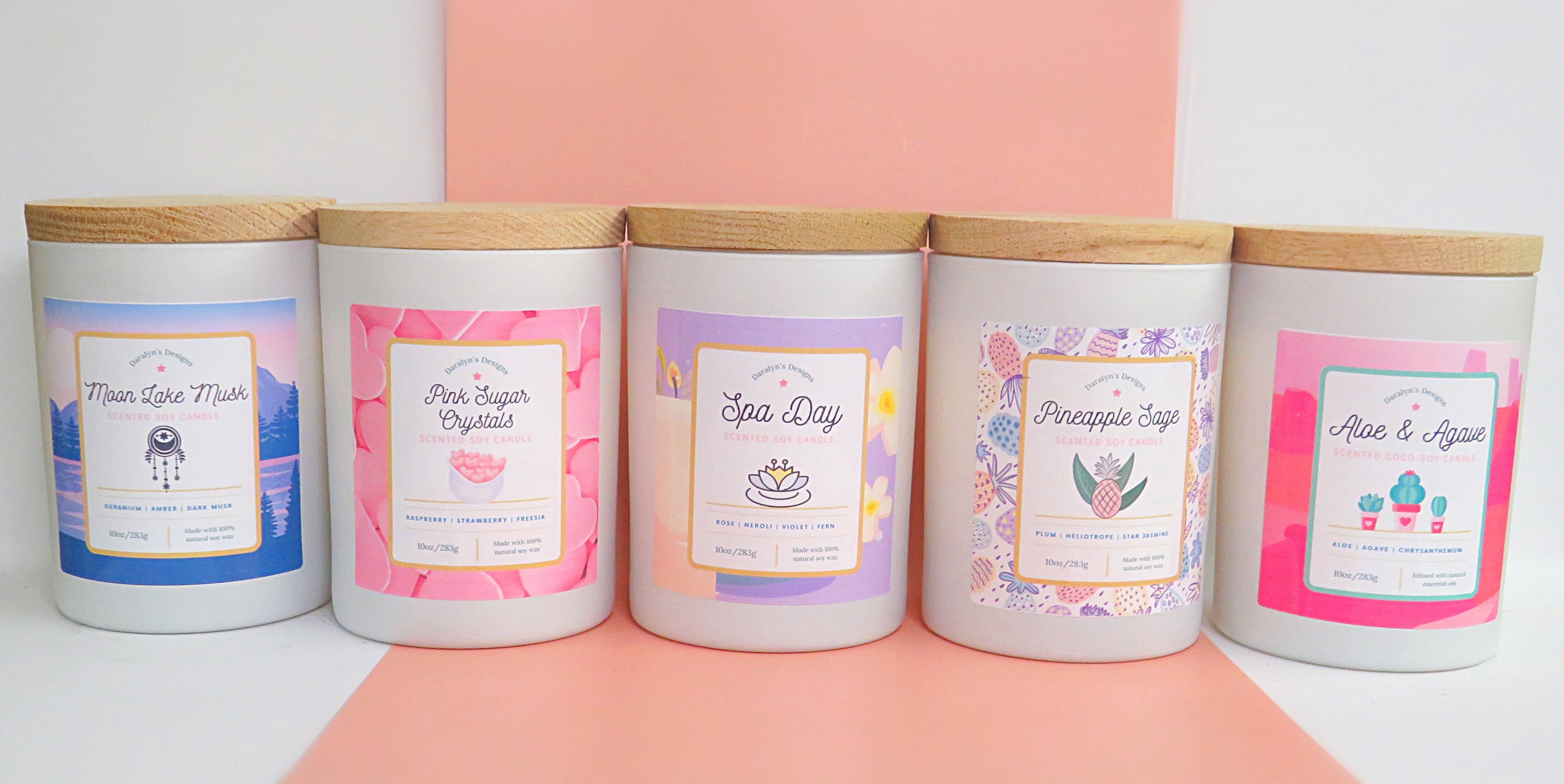 Daralyn's Designs - Wholesale Jar/Filled Candle - Coconut-Soy Creme Candle | 10oz  | Wooden Wick | All Natural12