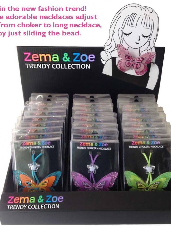 Item# 4180 Butterfly Necklace / Choker for wholesale by BBToo