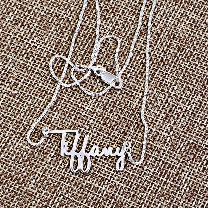 Tres Carmela - Wholesale Pendant/Charm Necklace - Personalized Dainty Minimalist Name Necklace Silver or Gold4