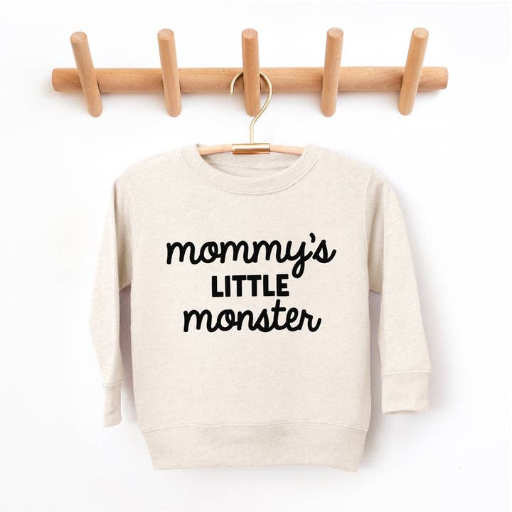 Mommy's Little Monster Toddler Halloween Sweatshirt for wholesale by Bump & Beyond Designs