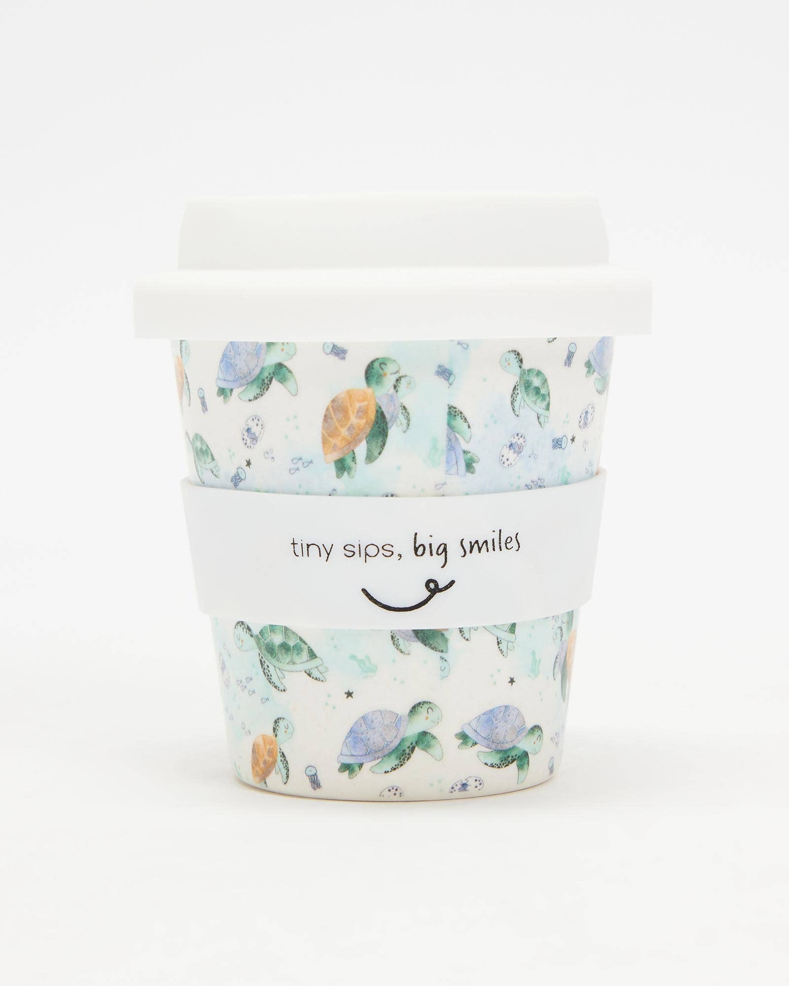 Itti - Vente Verre/tasse – enfant et bébé - Itti Tasse Baby Cino en bambou avec 2 pailles - motif tortues1