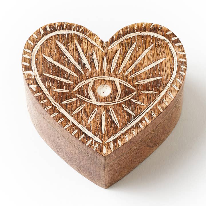 Mango Wood Evil Eye Heart Box and other Purchase Wholesale tin boxes india. Free Returns & Net 60 Terms on Faire trending on Faire.