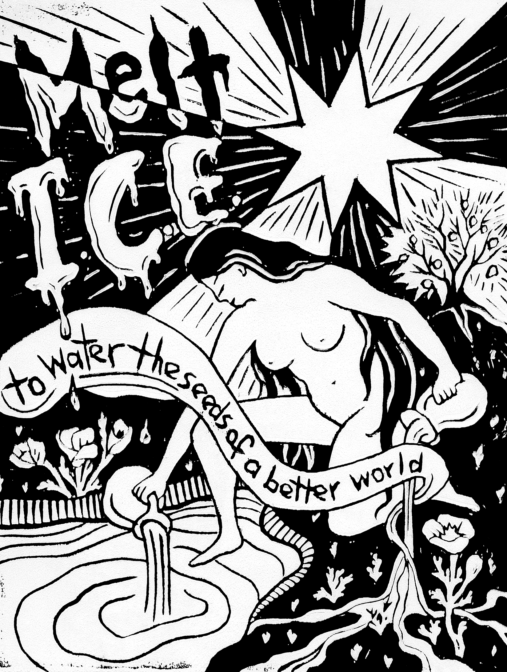 Fendywitch Designs - Wholesale Screen Printed T-Shirt - Unisex - Melt ICE Immigrant Rights/The Star Tarot Cotton T-Shirt2