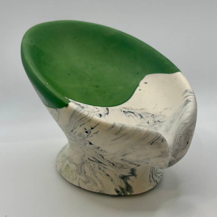 Amandyne Creations - Wholesale Soap Caddy - Freestanding soap dish in Fir Green Jesmonite with marble effect0