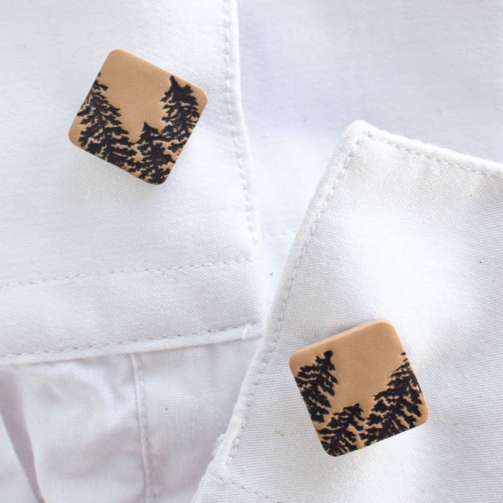 Earth Pine Cufflinks | Op de natuur geïnspireerde accessoires voor heren voor wholesale door Olim Clay Co.