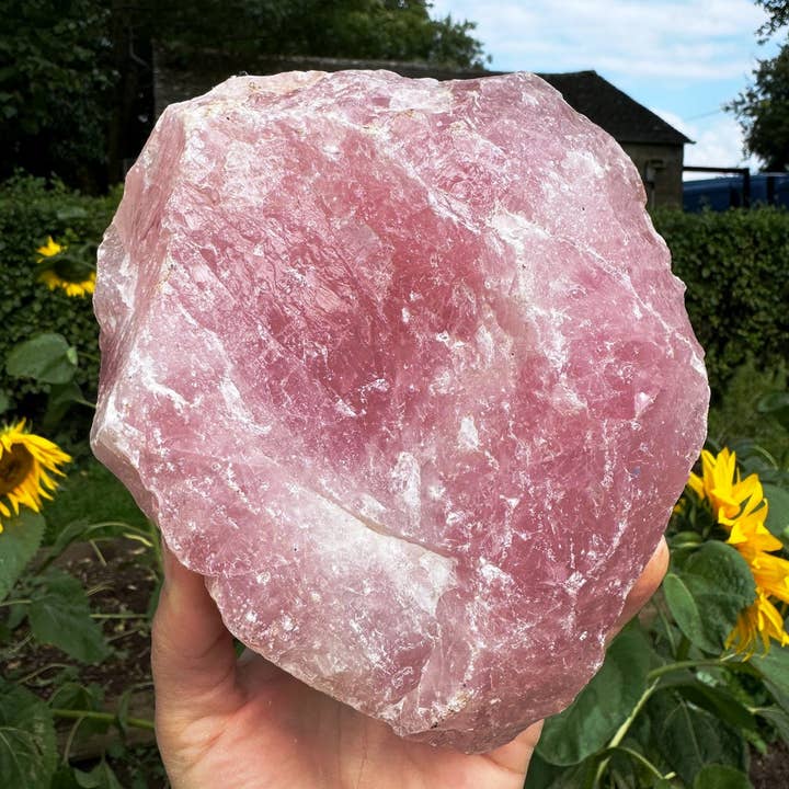 rose quartz boulder 6+cm large pink quartz rough crystal Elf for wholesale by Elf Kendal Hippies