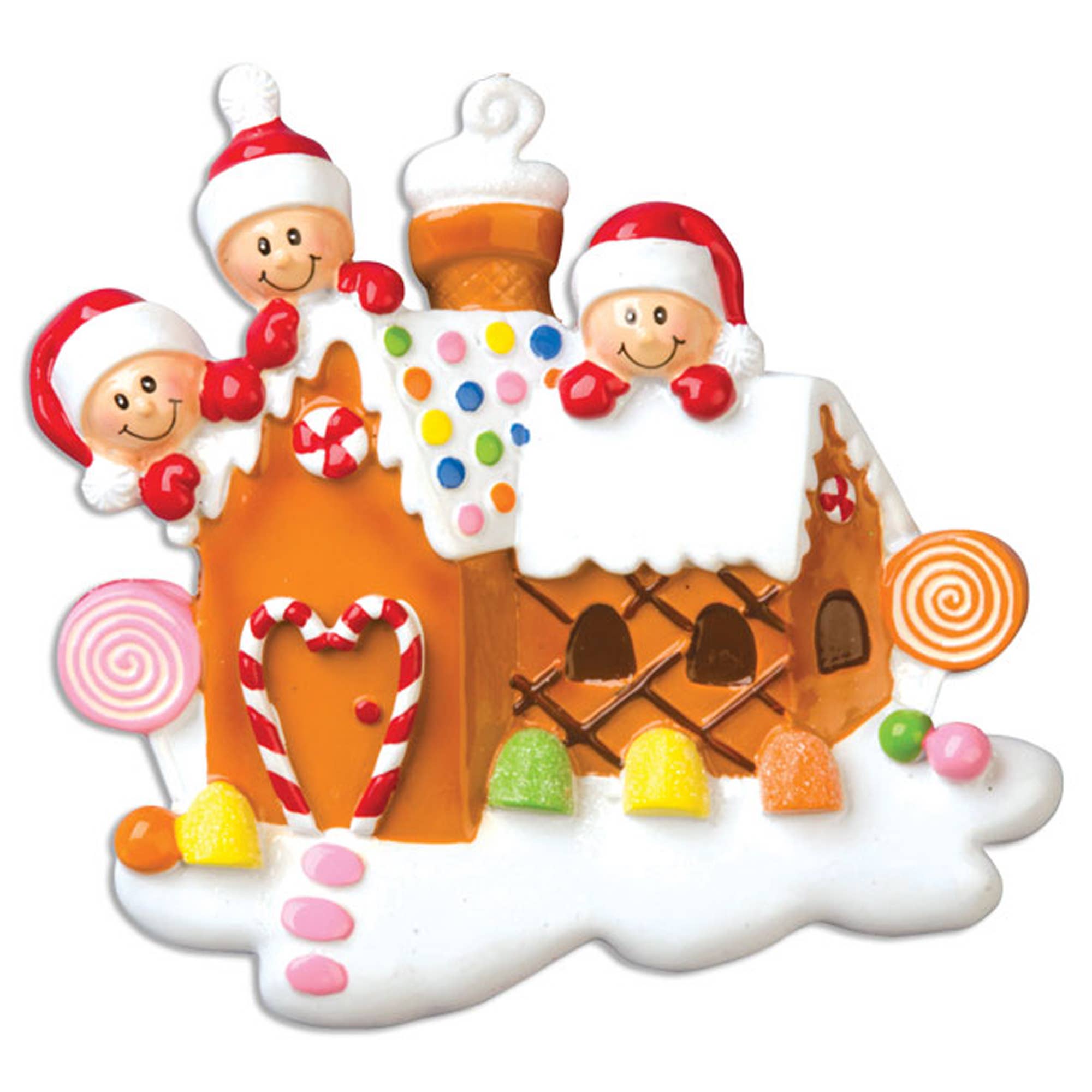 PolarX Ornaments - Wholesale Ornament - Gingerbread House Family Personalized Ornament1