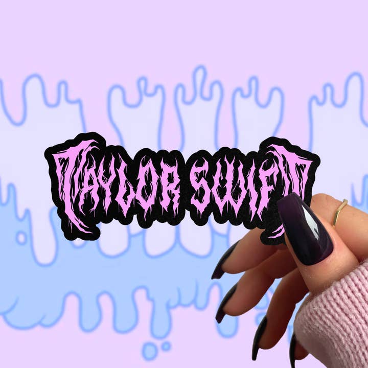 Taylor Swift Metal Sticker, Holographic for wholesale by Pretty Toxic Stickers