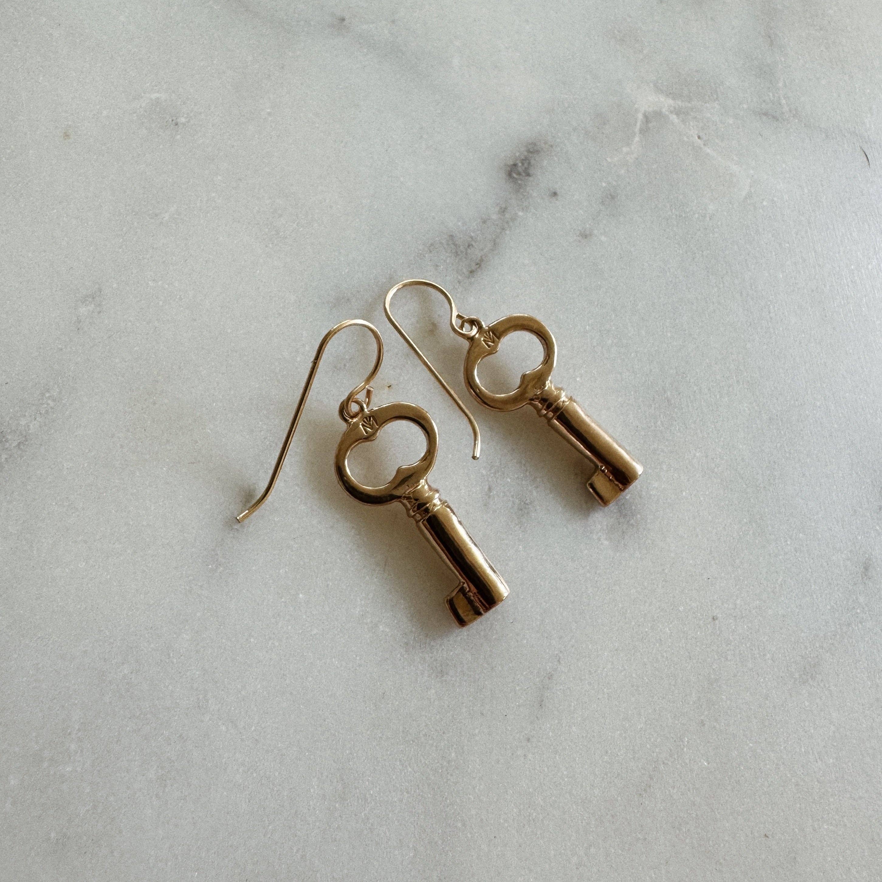 Mimosa Handcrafted - Vente Boucles d'oreilles pendantes - BOUCLES D'OREILLES CLÉS1