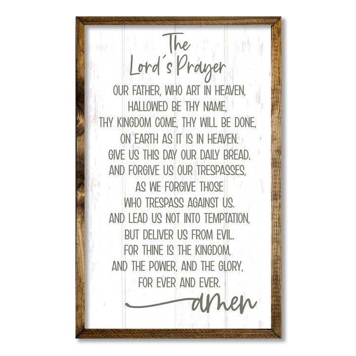 TIMBERLAND ENCADRE LA PRIÈRE DU SEIGNEUR pour la vente par Jarmz Designs