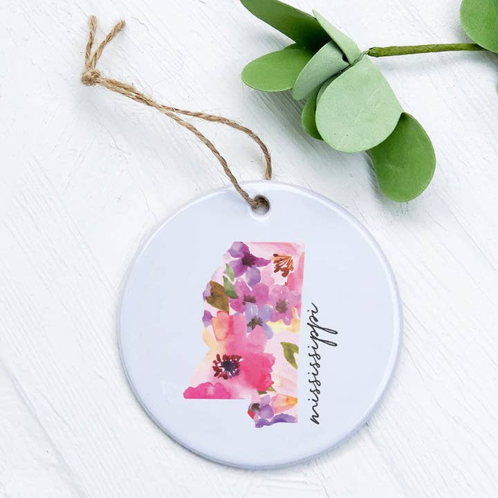 Floral State - Custom Ornament for wholesale by Indigo Tangerine