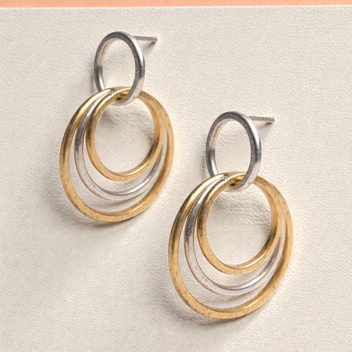 Interlocking Circle Drop Earrings for wholesale by J + I Jewelry