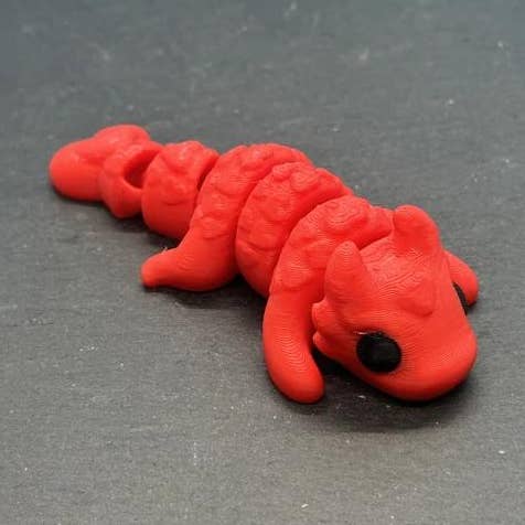 Gearticuleerde Mini Rode Hart Draak voor wholesale door 3DHotShop