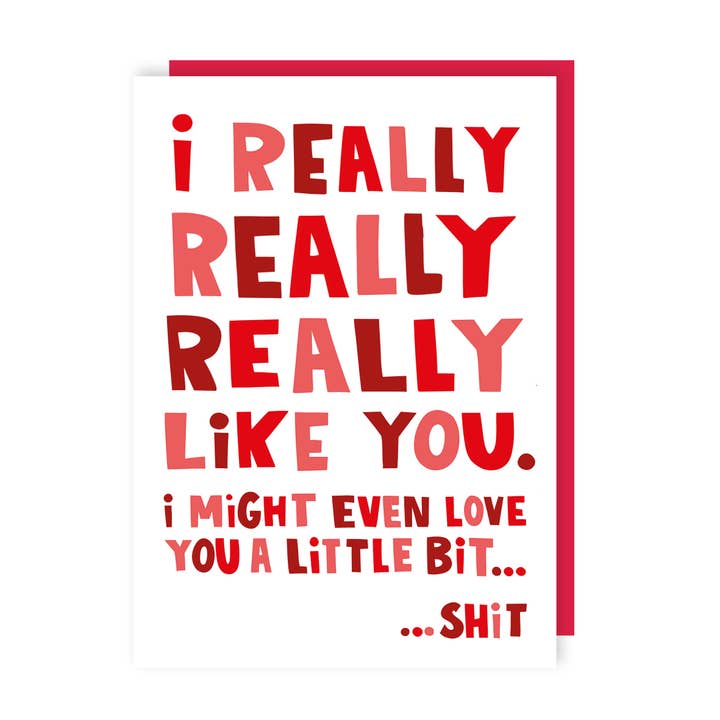 Funny Really Like You Valentine's Day Card for wholesale by Lucy Maggie Designs