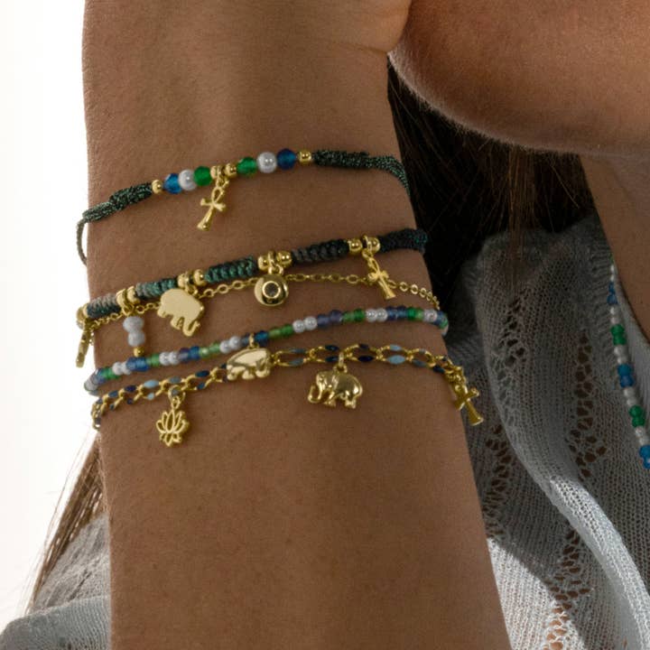 Luxenter – wholesale Berlockarmband – Pulsera Luxenter i 925 sterlingsilver och mörkblå kristall med 18k guldplätering - Dirhum3