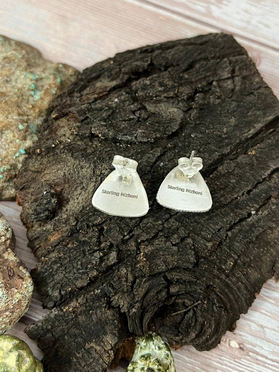 Nizhonitradersllc – wholesale Stud/post earrings – Handmade Sterling Silver Dahlia Rose Post Studs with Signed Nizhoni (9)4