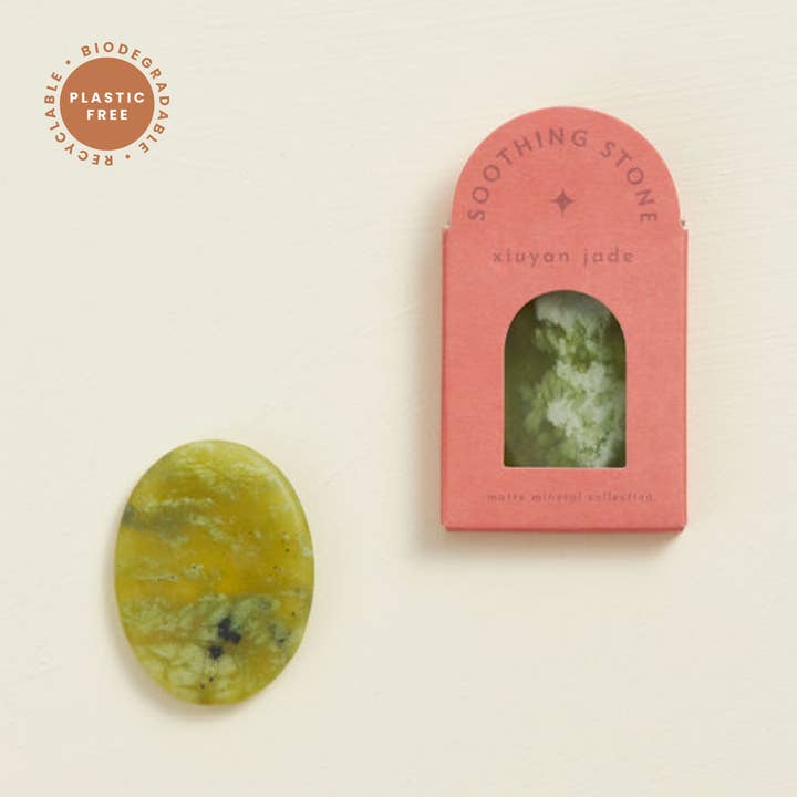 Xiuyan Jade Soothing Stone - Plastic Free Packaging! for wholesale by GeoCentral