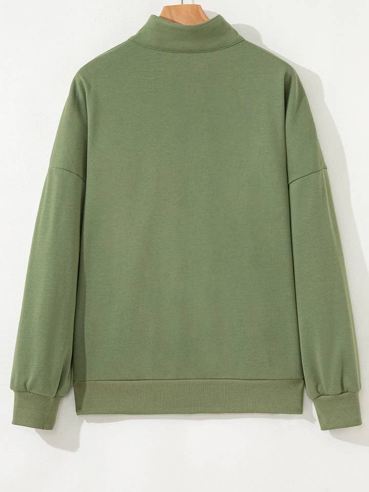 FASHION BLVD - Wholesale Sweatshirt - Women's - FB Contrast Stripe Half Zip Collar Pullover Sweatshirt7