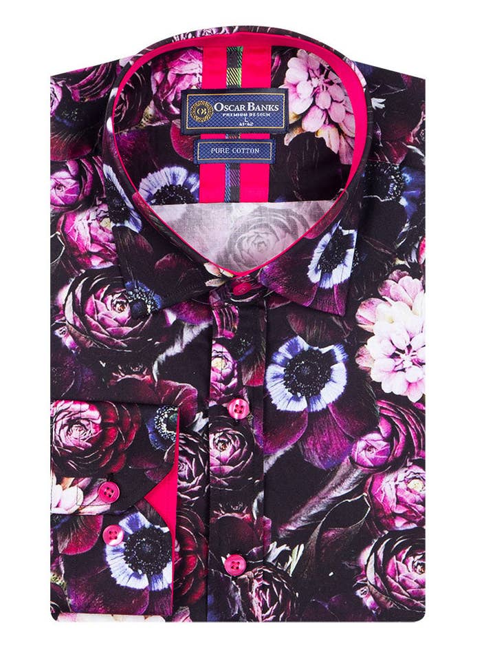 Estampado de flores moradas con pañuelo a juego para venta al por mayor de Makrom